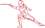 Fencing continuous line drawing